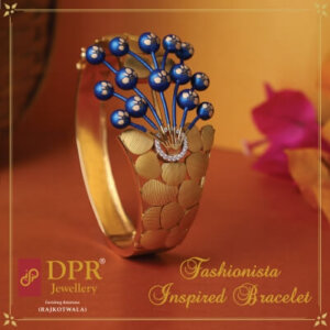 Fashionista Bouquet Fusion Bracelet Kada - A captivating fusion of French laser enamel flowers and textured pebbles, creating a modern and artistic jewelry piece.