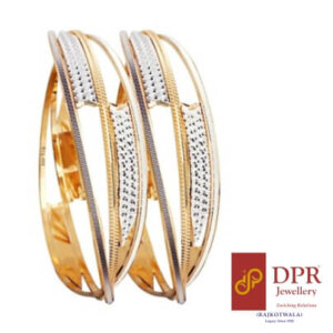 Stylish Flip Flop Trendy Gold Bangles with a mirror effect, reflecting light and showcasing symmetrical design.