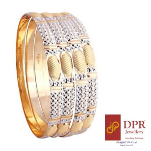 Diamond Illusion 2 Tone Texture Bangles - Unleash your unique style with the captivating illusion setting and two-tone texture, leaving a lasting impression wherever you go.