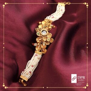Amodini Heritage Fusion Antique Bracelet - A captivating blend of pastel enamel work, Swarovski Kundan stones, and Khakho pearls, exuding timeless elegance and charm.