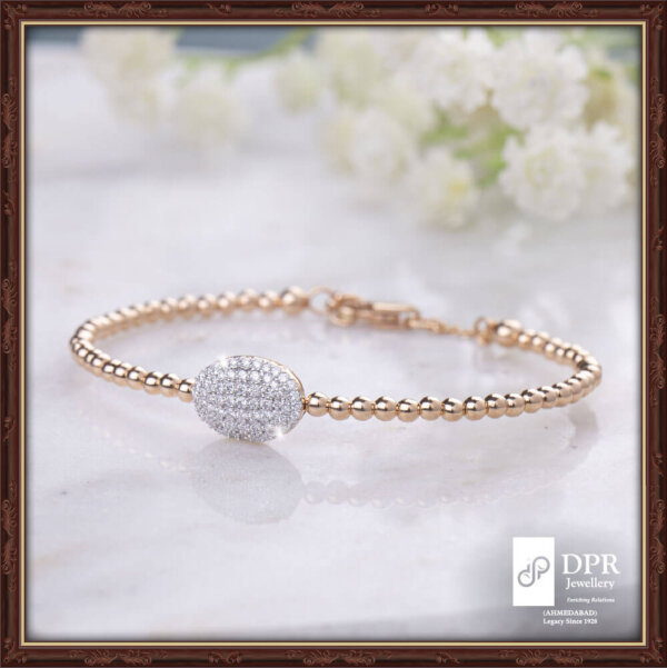Design of Love- Smart Workwear Diamond Bracelet Kada - A minimalist bracelet kada featuring sparkling diamonds for a touch of elegance.