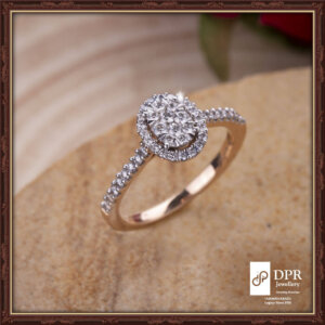 Striking Oval Illusion - Engagement Diamond Ring with a captivating oval-shaped diamond and sparkling halo.