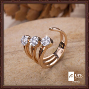 Three Proposals Trendy Cocktail Ring - A captivating open design with sparkling diamonds.