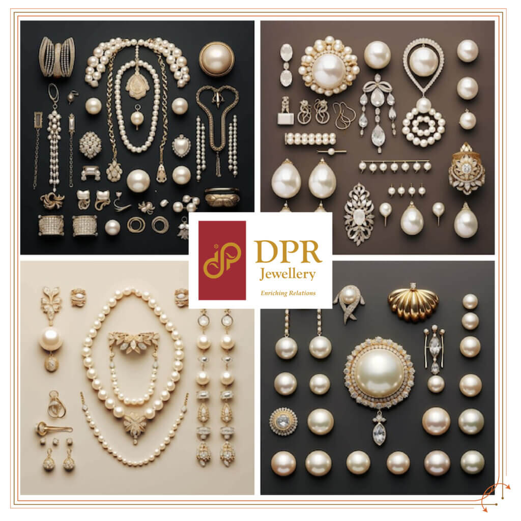 Many types of Pearls stud in Jewellery